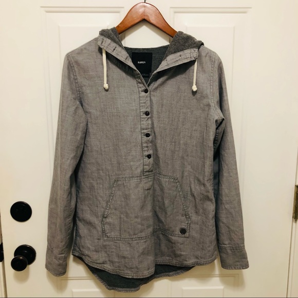 Burton Cotton Gray Hoodie S - Picture 2 of 10
